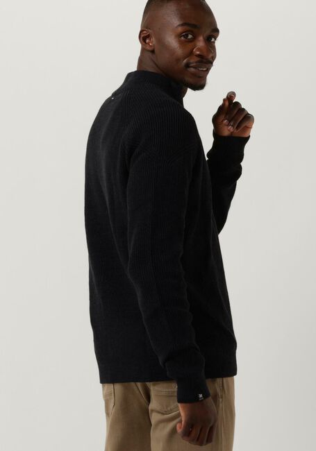 Zwarte VANGUARD Trui HALF ZIP COLLAR COTTON MOULINE - large