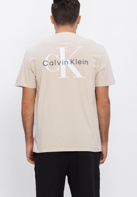 Beige CALVIN KLEIN T-shirt SS 30S CLASSIC BACK MONOLOGO TEE - large