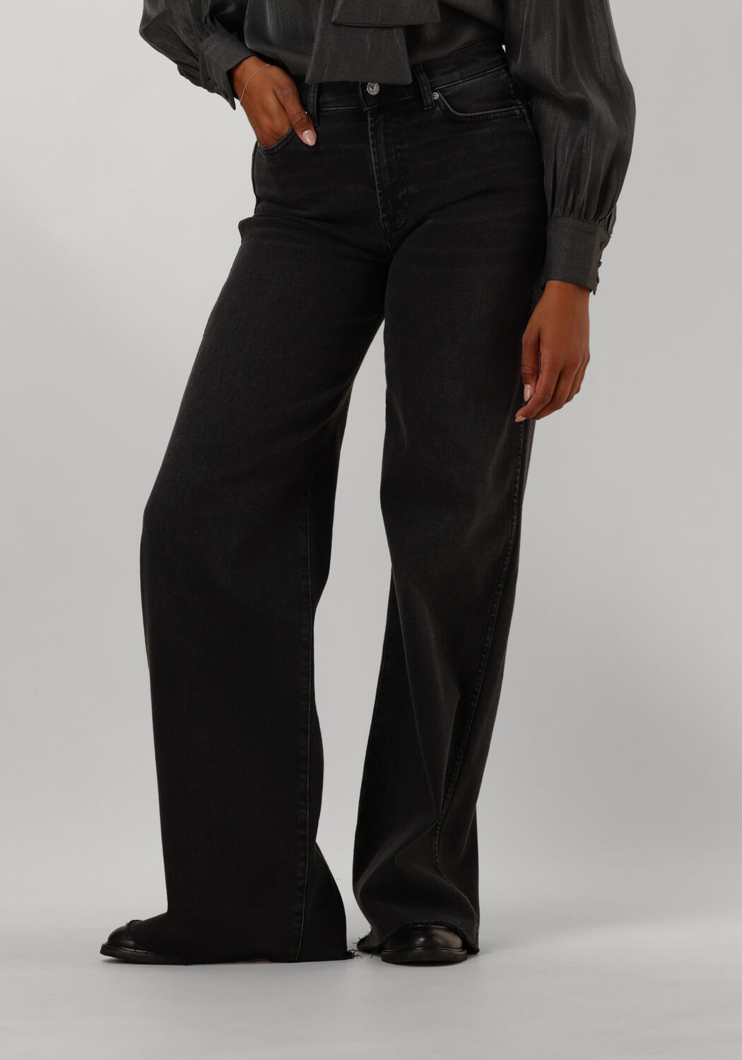 7 FOR ALL MANKIND Dames Jeans Lotta Luxe Vintage Topline With Raw Cut Antraciet