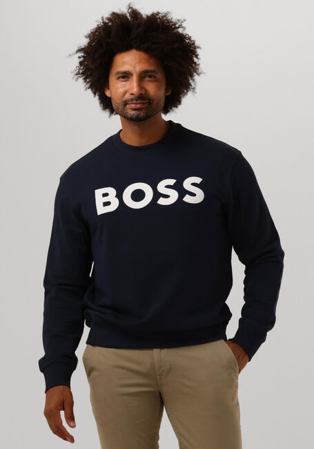Donkerblauwe BOSS ORANGE Trui WEBASICCREW - large
