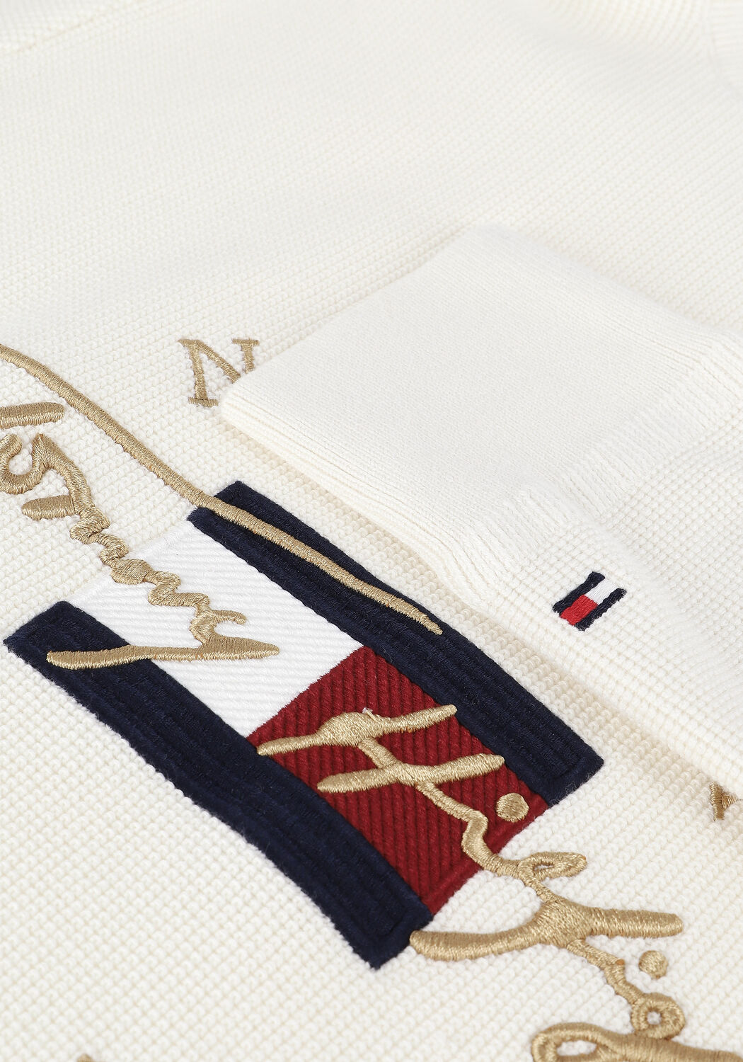 Gebroken wit TOMMY HILFIGER Coltrui ICON STRUCTURE ROLL NECK - large