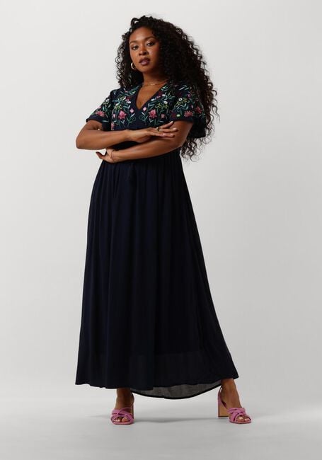Donkerblauwe Y.A.S. Maxi jurk YASCHELLA SS MAXI DRESS - large