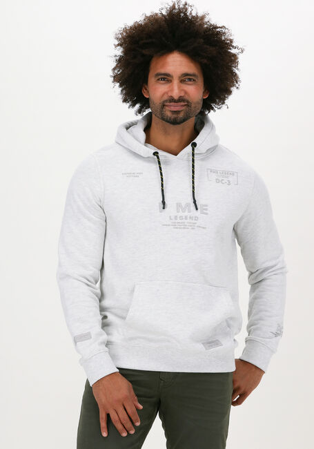 Lichtgrijze PME LEGEND Sweater HOODED BRUSHED SWEAT - large