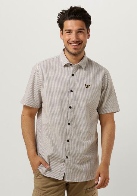 Beige PME LEGEND Casual overhemd SHORT SLEEVE SHIRT YARN DYED STRIPE - large