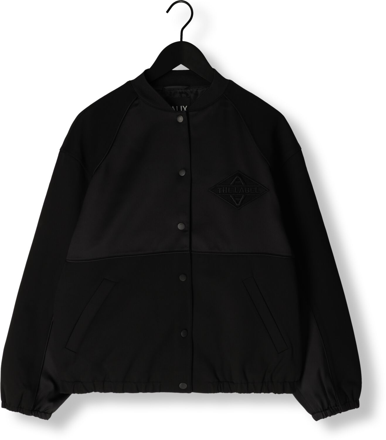 ALIX THE LABEL Dames Jassen Ladies Woven Varsity Bomber Zwart