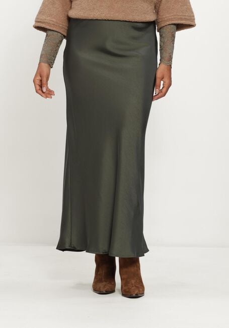 Donkergroene NEO NOIR Maxirok VICKY HEAVY SATEEN SKIRT - large