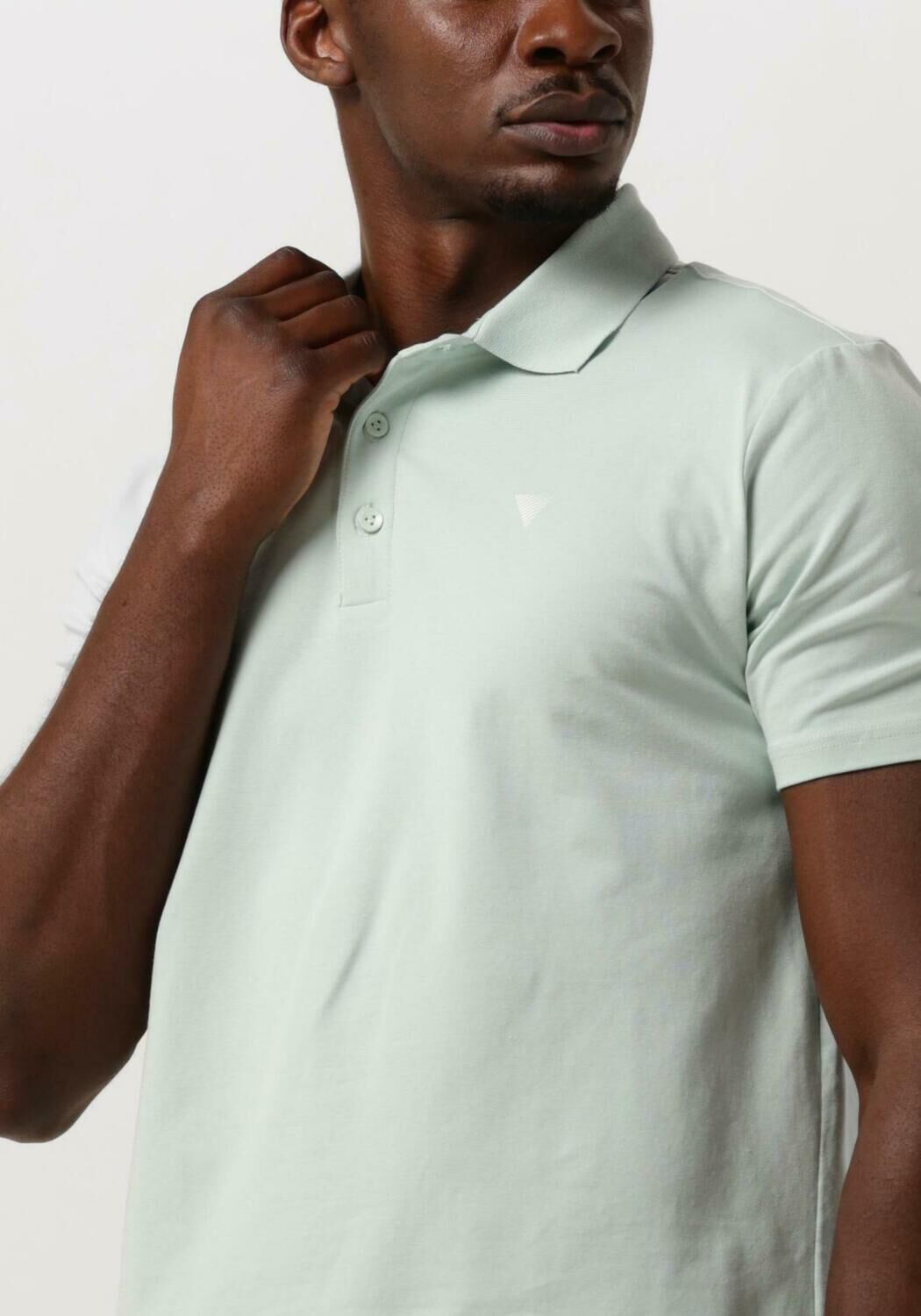 PURE PATH Heren Polo's & T-shirts Shortsleeve Polo With Chest Print Mint