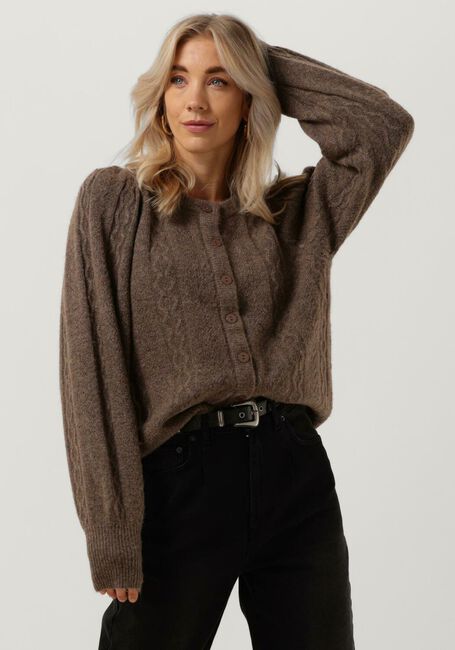 Taupe CO'COUTURE Vest PIXIE POINTELLE CARDIGAN - large