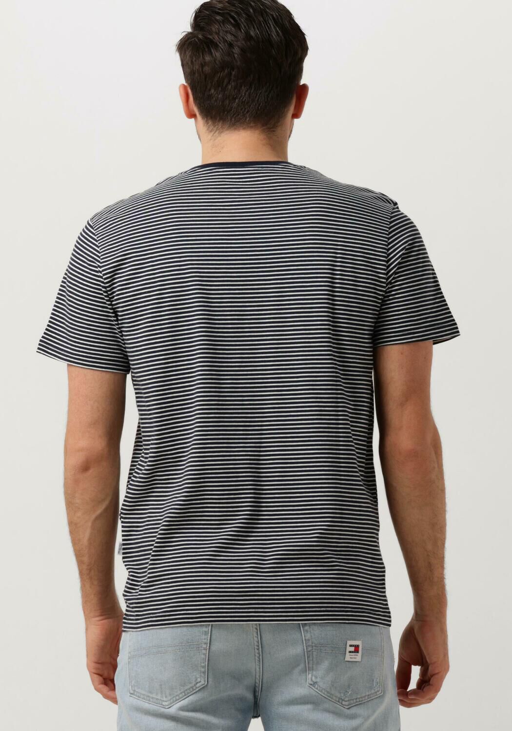 SELECTED HOMME Heren Polo's & T-shirts Slhaspen Stripe Ss O-neck Tee Noos Blauw wit Gestreept