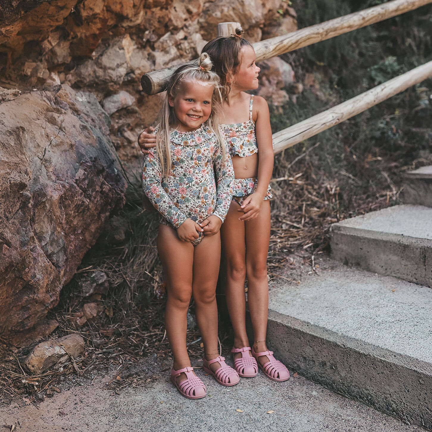 SALTED STORIES Meisjes Zwemkleding Sparkly Fleurs Bodysuit Multi