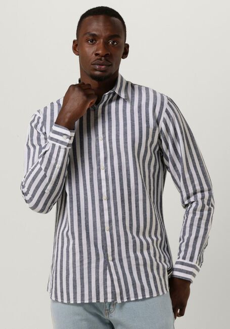 Donkerblauwe SELECTED HOMME Klassiek overhemd SLHSLIMNEW-LINEN SHIRTS LS CLASSIC W - large