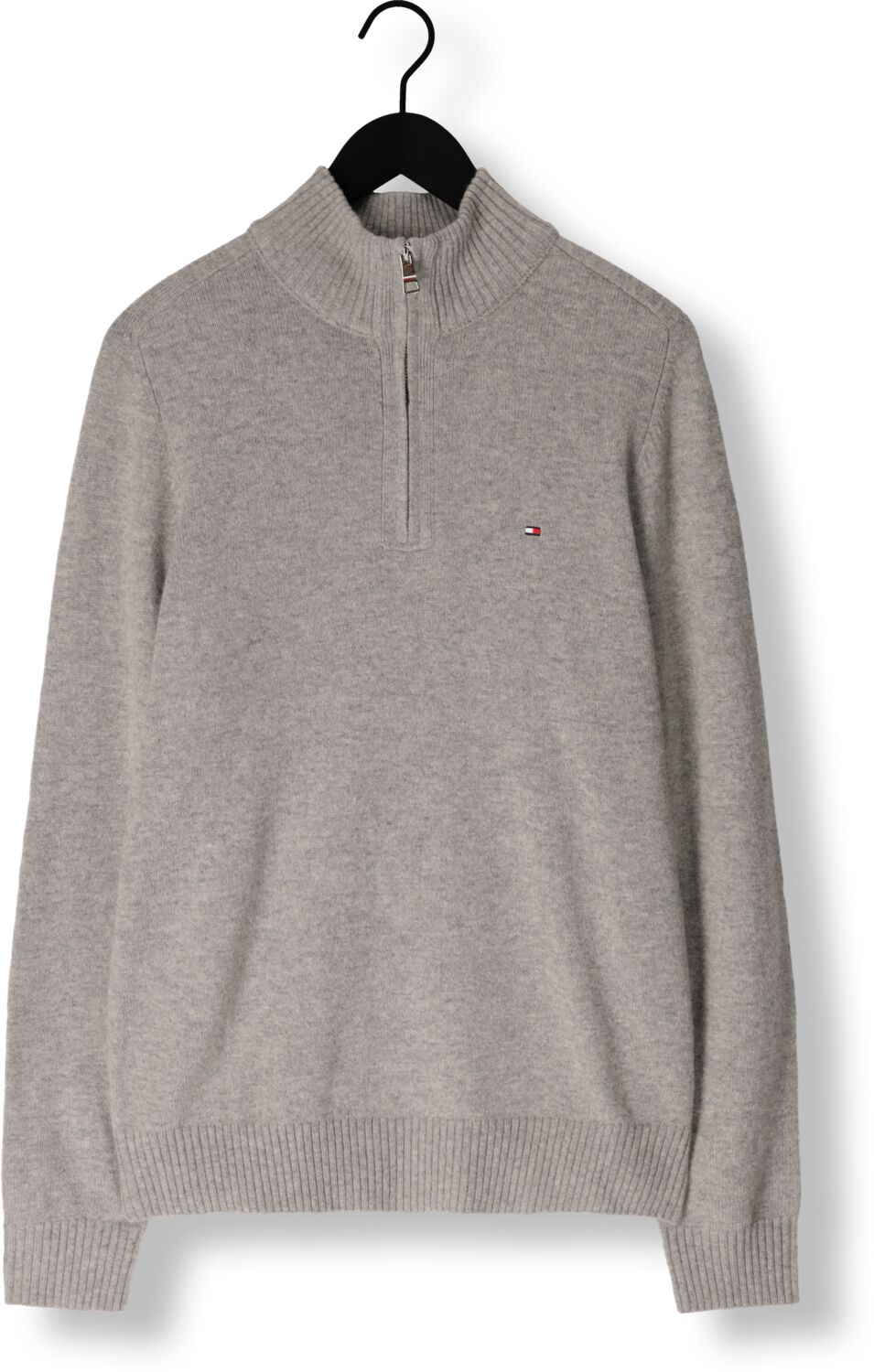 TOMMY HILFIGER Heren Truien & Vesten Lambswool Zip Mock Lichtgrijs