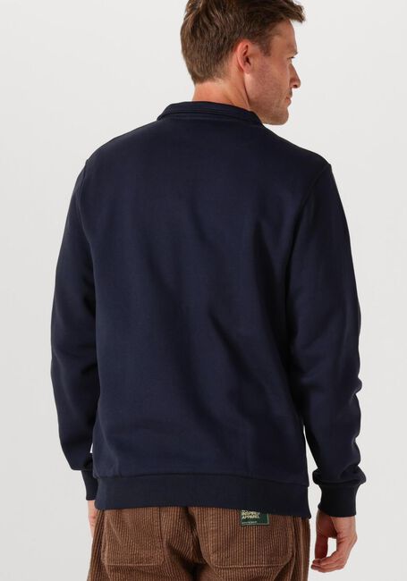 Donkerblauwe LES DEUX Sweater NORREGAARD TONAL HALF-ZIP SWEATSHIRT - large