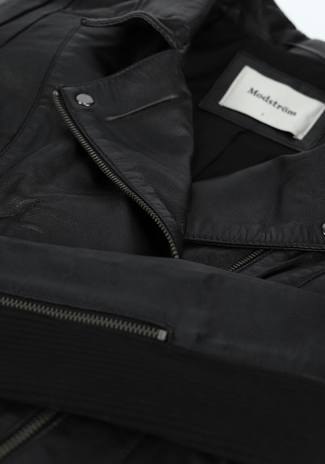 Zwarte MODSTR&Ouml;M Leren jas IMAN - large