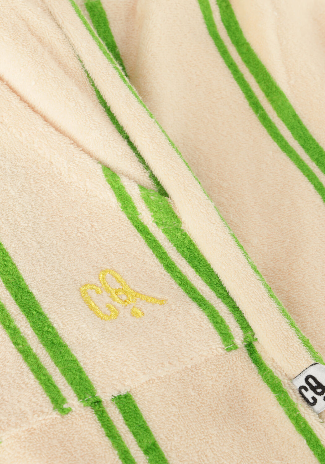 Witte CARLIJNQ Korte broek STRIPES GREEN -SHORT LOOSE FIT - large