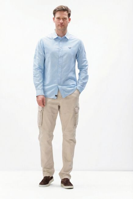 Blauwe PME LEGEND Casual overhemd SKYNIGHT CTN LINEN OWEN GD - large