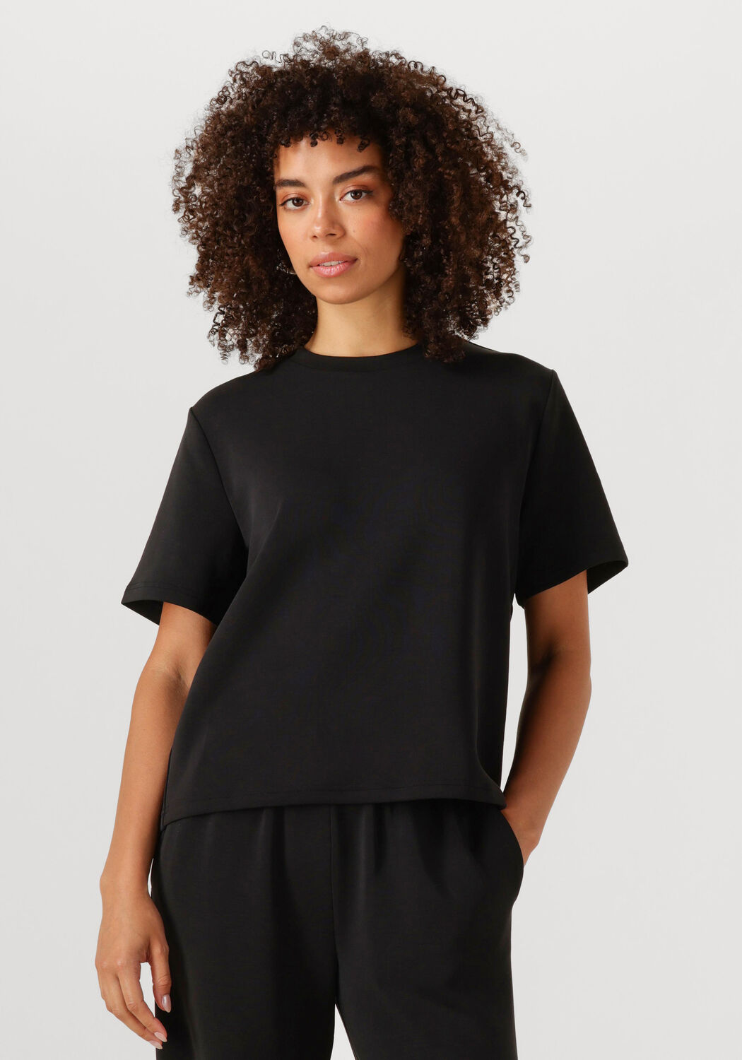 SELECTED FEMME Dames Tops & T-shirts Slftenny Ss Boxy O-neck Zwart