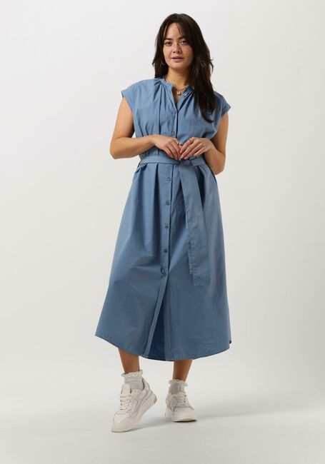 Lichtblauwe KNIT-TED Midi jurk KARO - large