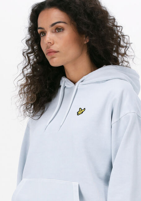 Lichtblauwe LYLE & SCOTT Sweater GARMENT DYE HOODIE - large