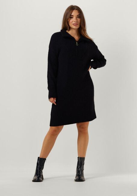 Donkerblauwe BY-BAR Midi jurk BEAU DRESS - large