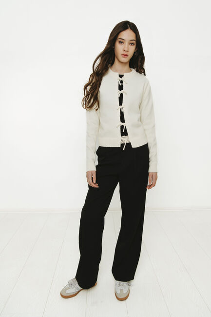 Creme FRANKIE & LIBERTY Trui TIRZA BOWTIE CARDIGAN - large