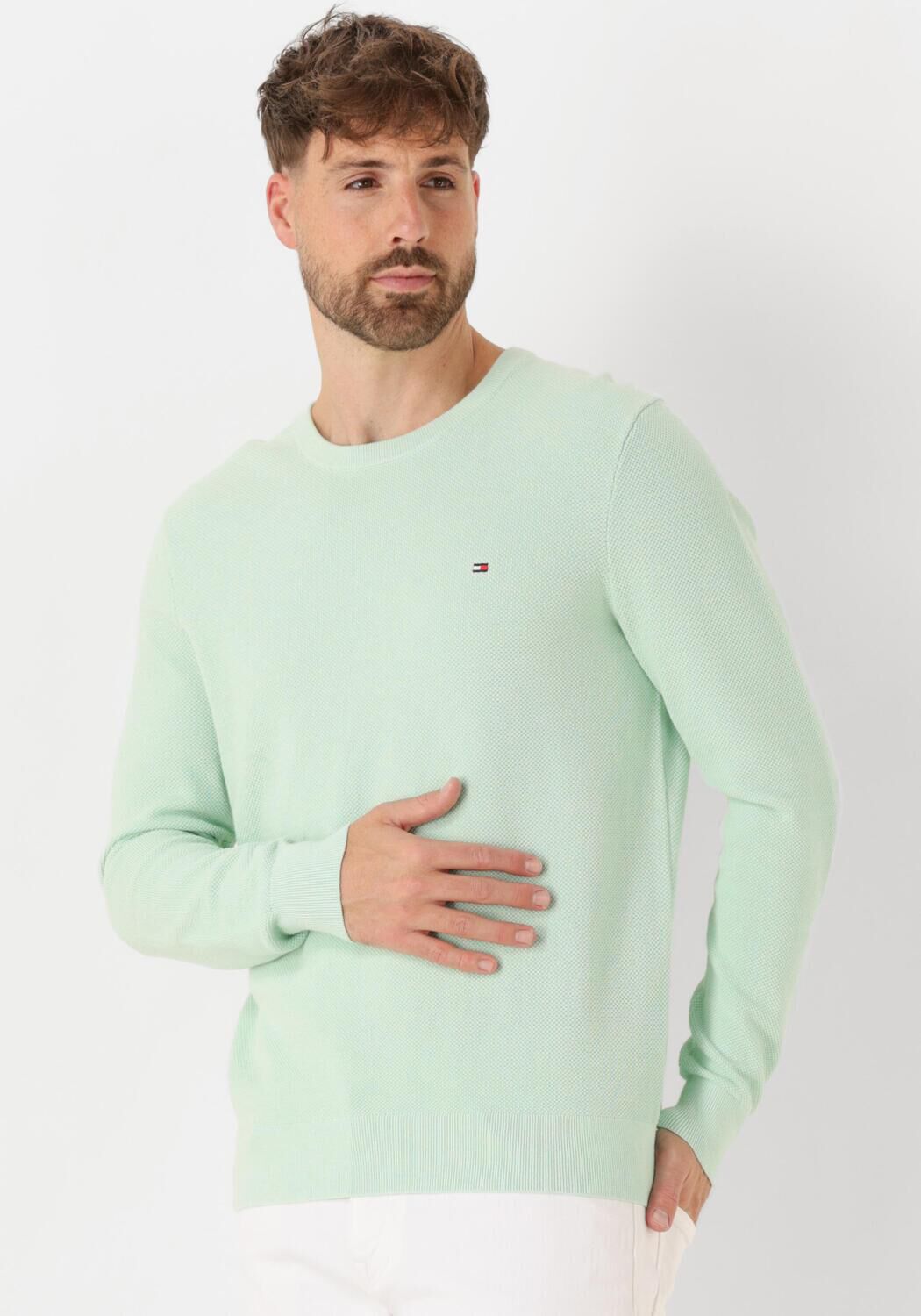TOMMY HILFIGER Heren Truien & Vesten Essential Structure Crew Neck Mint
