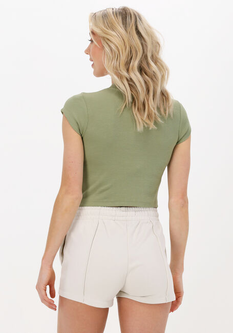 Olijf CALVIN KLEIN T-shirt CK RIB CROPPED SLIM TEE - large