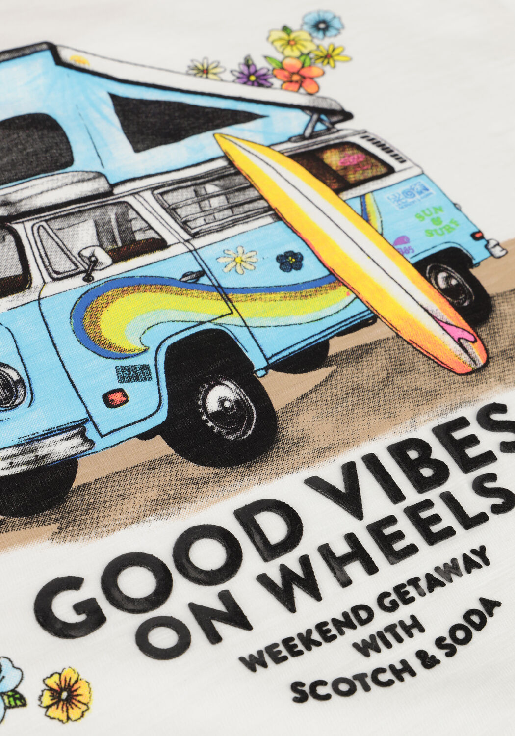 Witte SCOTCH & SODA T-shirt KNOTTED FROND T-SHIRT - large