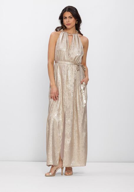 Beige DANTE6 Maxi jurk HEAVENLY METALLIC HALTER DRESS - large