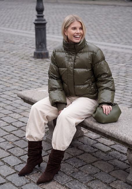 Groene NEO NOIR Gewatteerde jas RHEA SHINY PUFFER JACKET - large