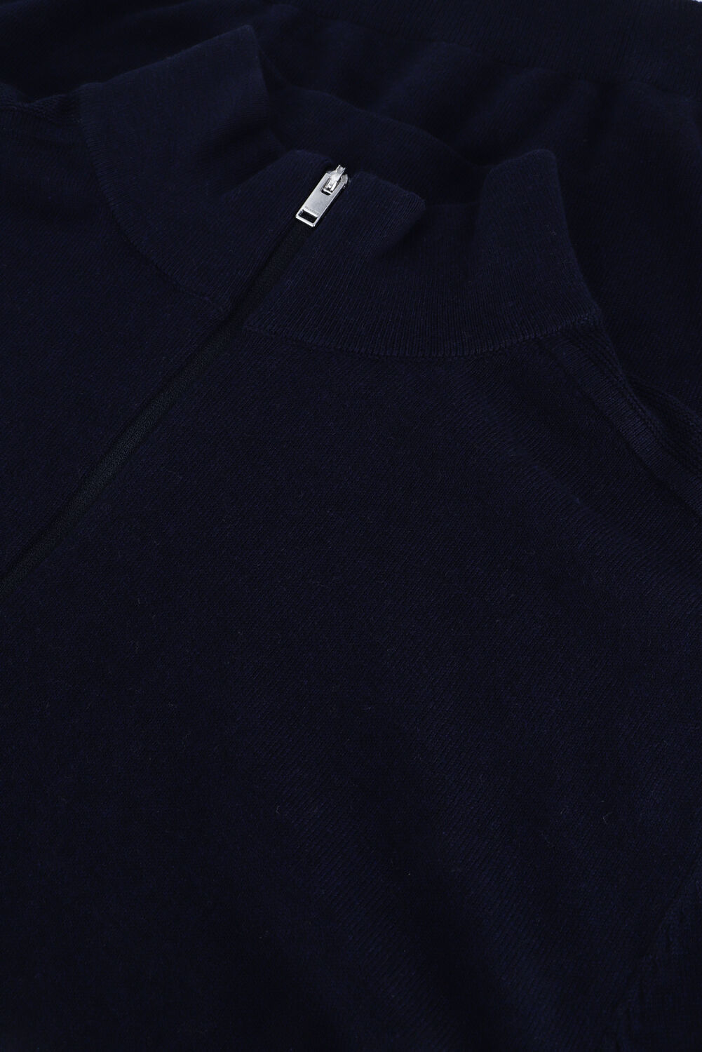 Donkerblauwe SELECTED MEN Trui SLHBERG HALF ZIP CARDIGAN NOOS - large