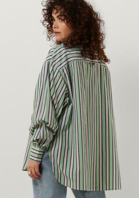 Groene TOMMY JEANS Blouses TJW ULTRA OVERSIZED STRIPE SHIRT - large