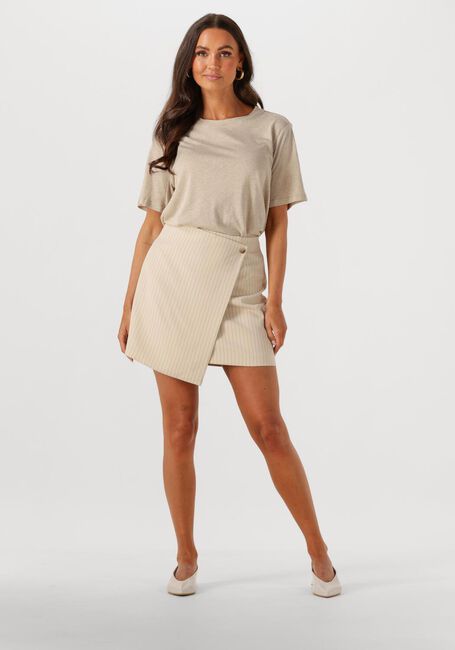 Beige NEO NOIR Minirok PETRANI PINSTRIPED SKIRT - large