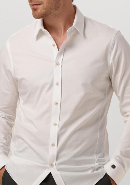 Witte CAST IRON Casual overhemd LONG SLEEVE SHIRT TWILL JERSEY 2 TONE - large