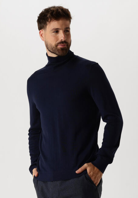 Donkerblauwe SELECTED HOMME Coltrui SLHTRAY LS KNIT MERINO ROLL NECK - large