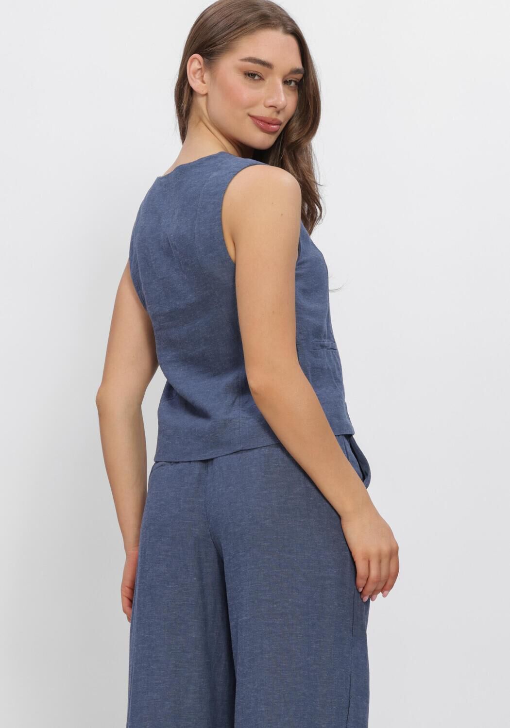 Blauwe MSCH COPENHAGEN Jassen MSCHVIANA GINIA V NECK WAISTCOAT - large