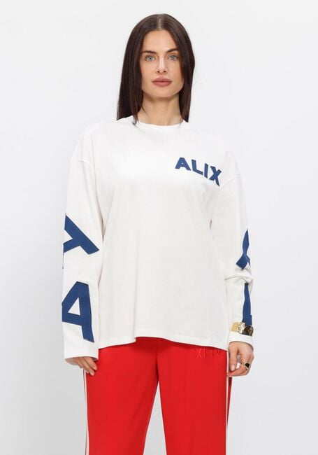 Witte ALIX THE LABEL T-shirt LADIES KNITTED PATCH LONGSLEEVE T-SHIRT - large