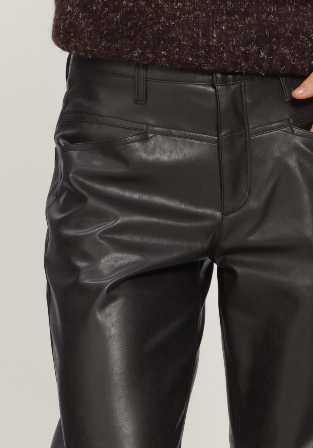 Bruine CAMBIO Broeken ELIN VEGAN NAPPA LEATHERSTRETCH - large