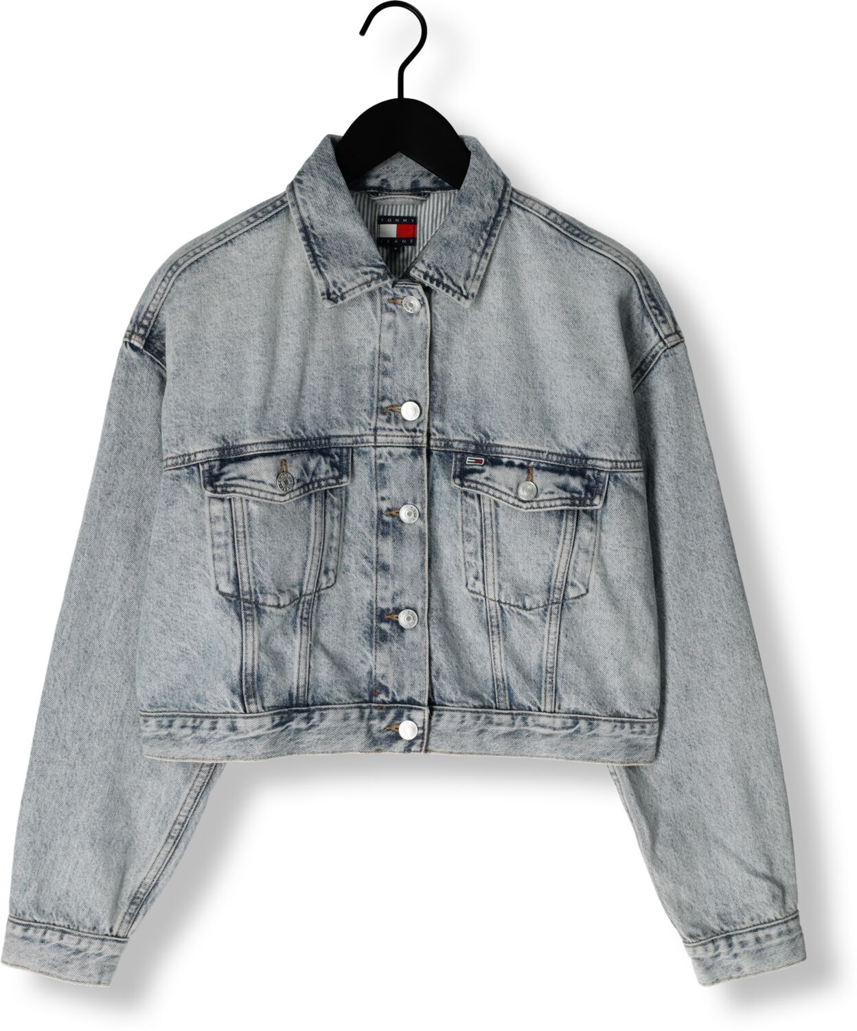 TOMMY JEANS Dames Jassen Ovsz Crop Trucker Jacket Bi6012 Blauw