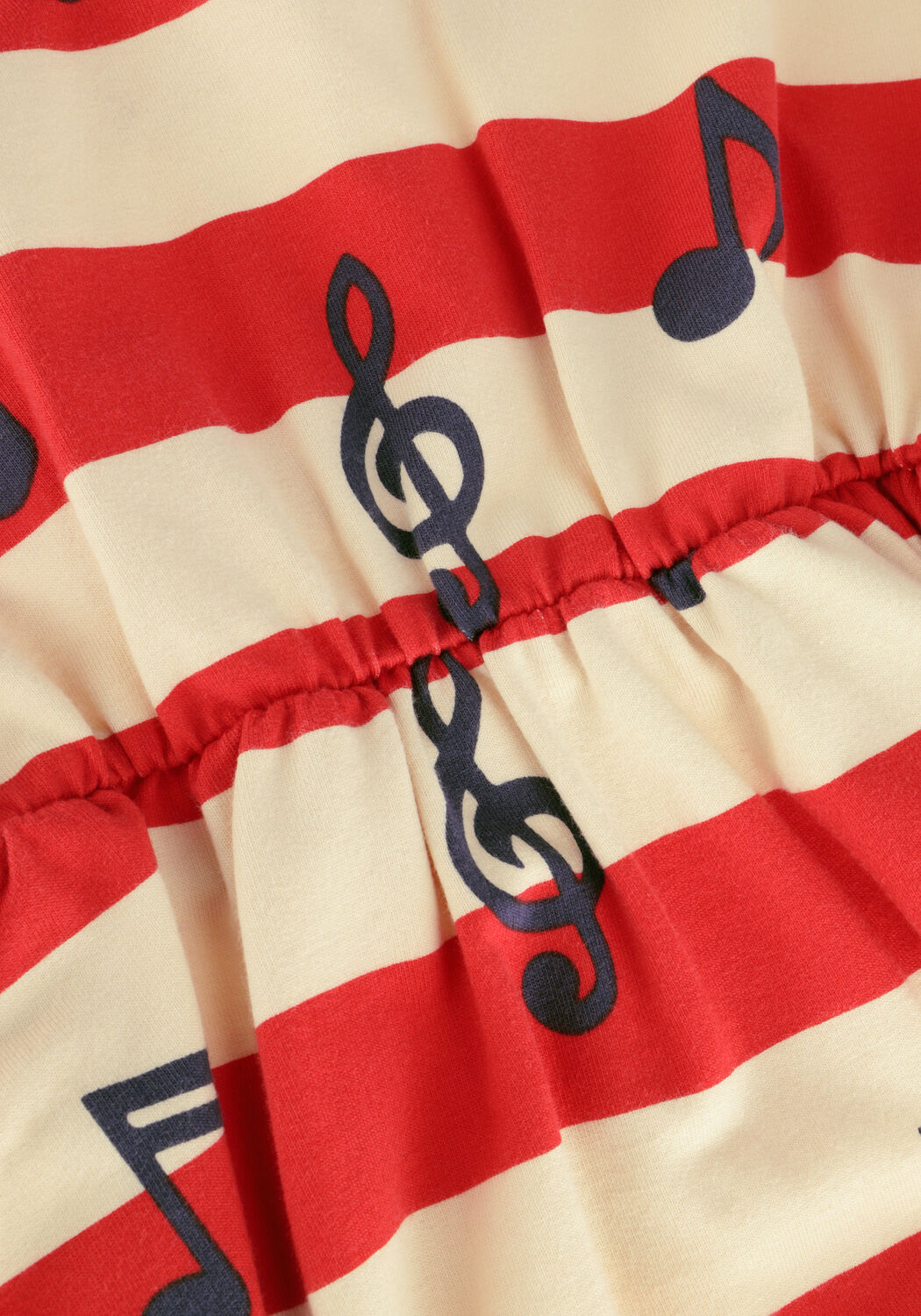 Rode CARLIJNQ Midi jurk MUSIC NOTES - DRESS LONGSLEEVE RUFFLES - large