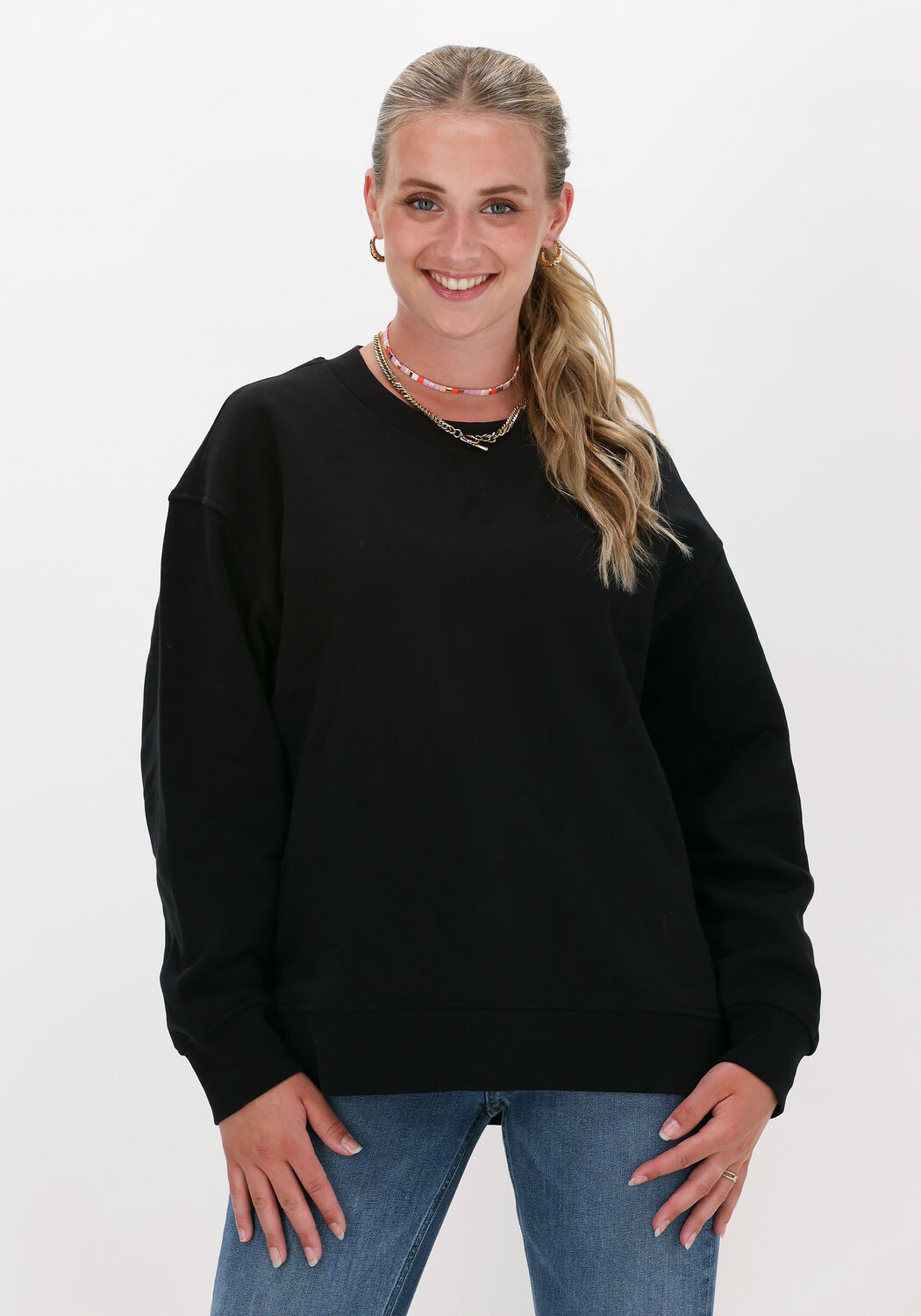 zwarte selected femme sweater stasie ls sweats