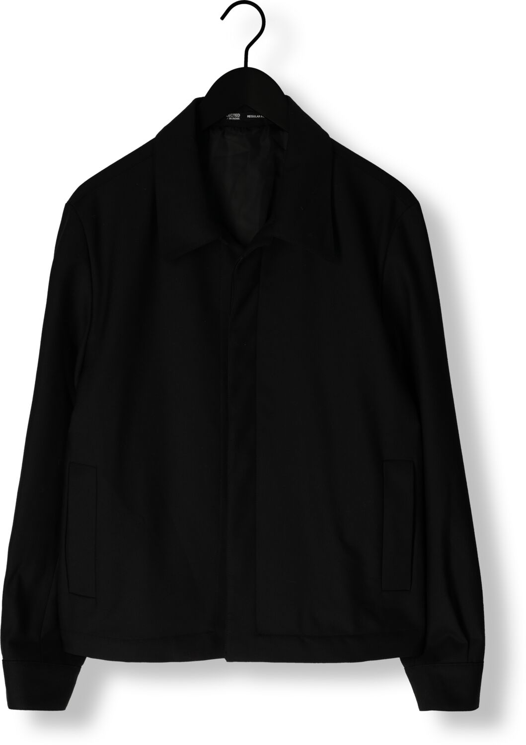 SELECTED HOMME Heren Overshirts Slh-kent Wool Hybrid Blz Zwart