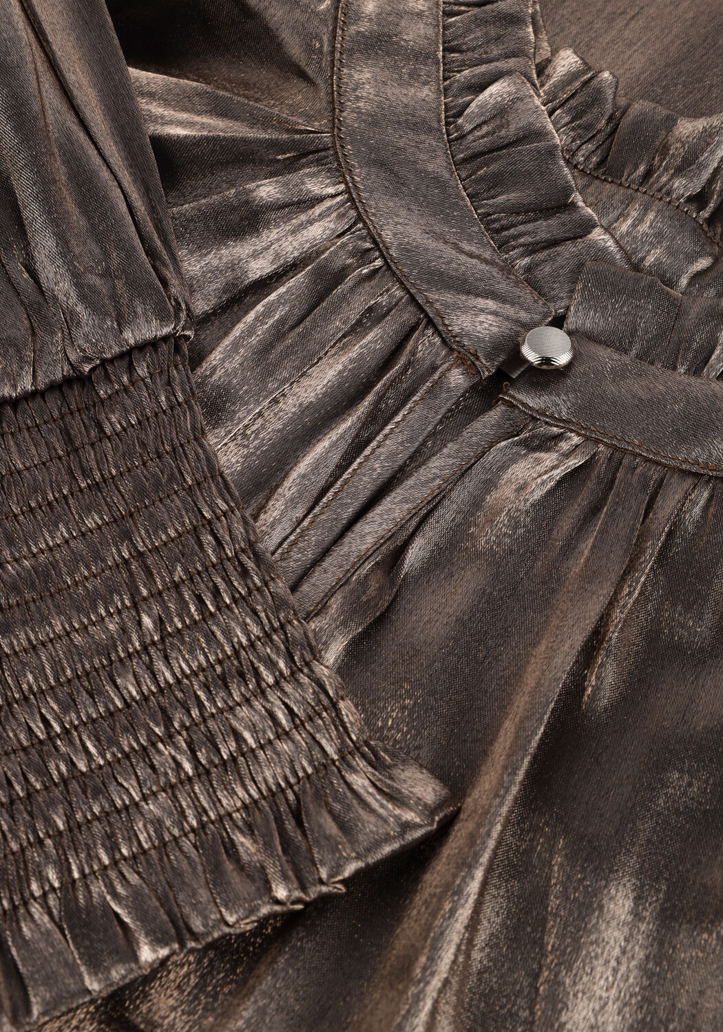 Bruine NUKUS Blouses MARBELLA BLOUSE SHINY - large