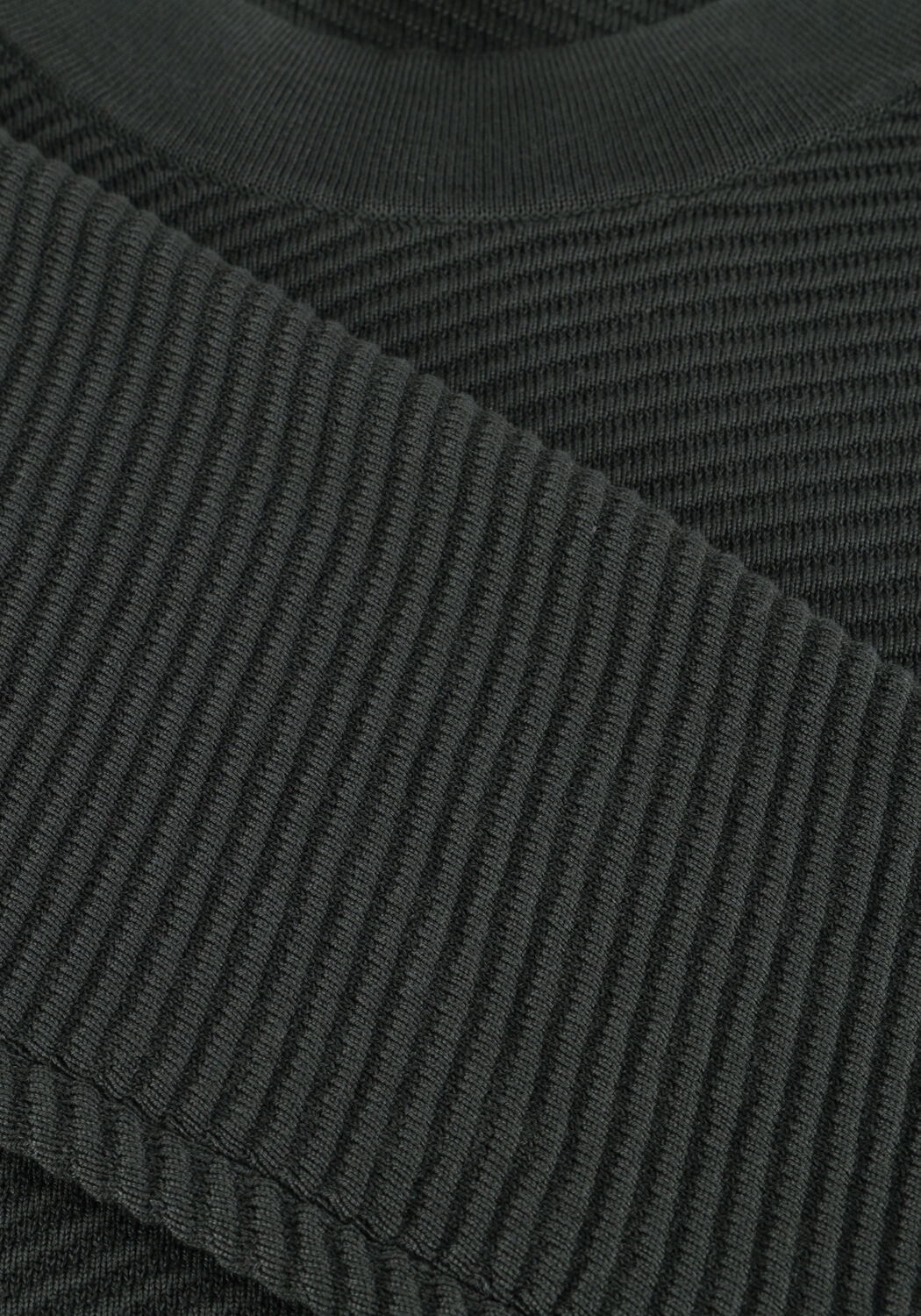 Groene CAST IRON Trui MOCK NECK COTTON MODAL - large