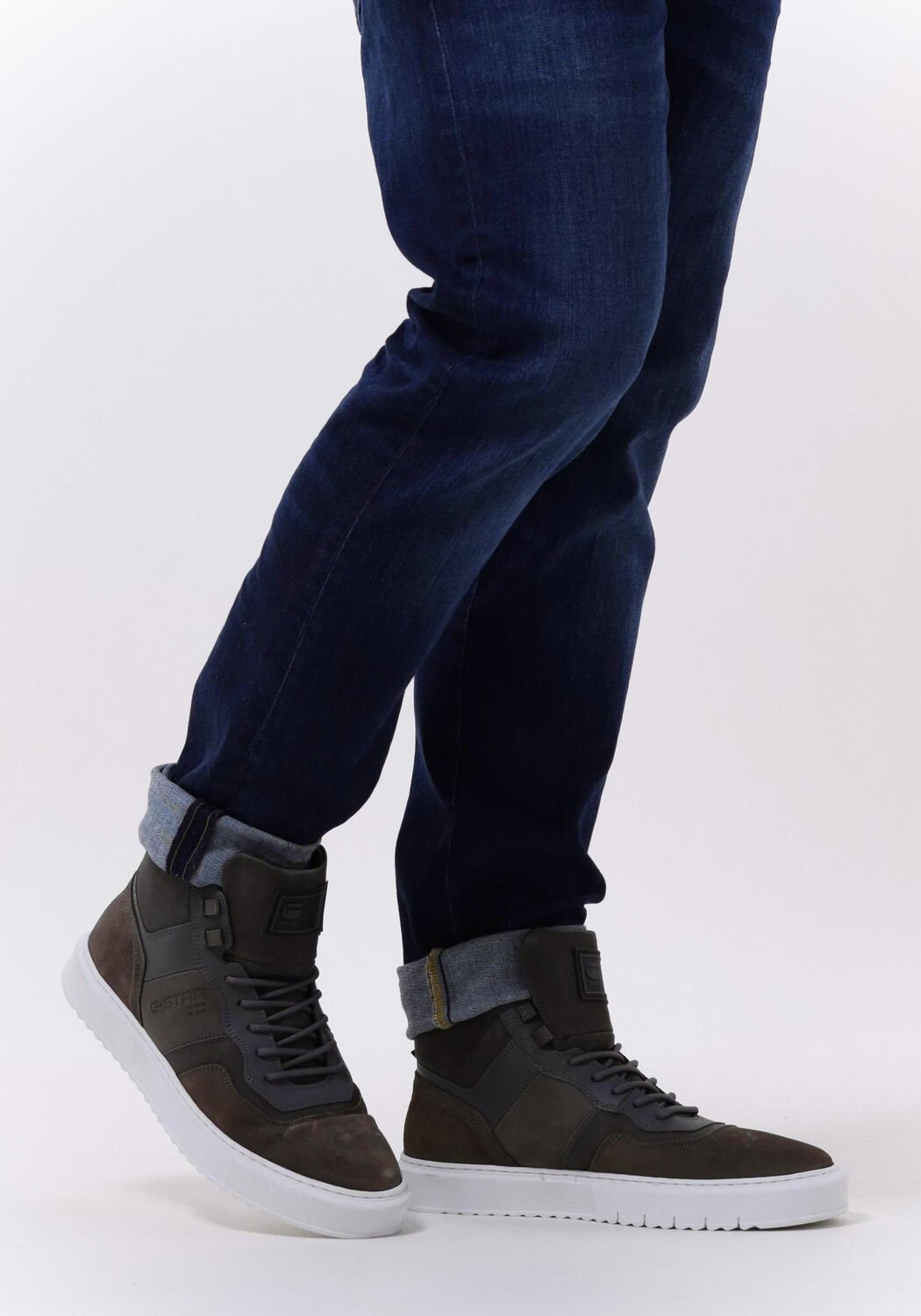 Grijze G-STAR RAW Hoge sneaker ROCUP II MID LEA M | Omoda