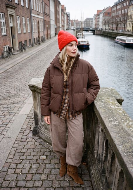 Bruine MSCH COPENHAGEN Gewatteerde jas MSCHREFRON JACKET - large