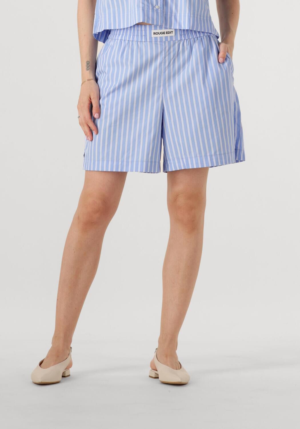 ROUGE EDIT Dames Broeken Roushona Hw Wf Shorts Lichtblauw