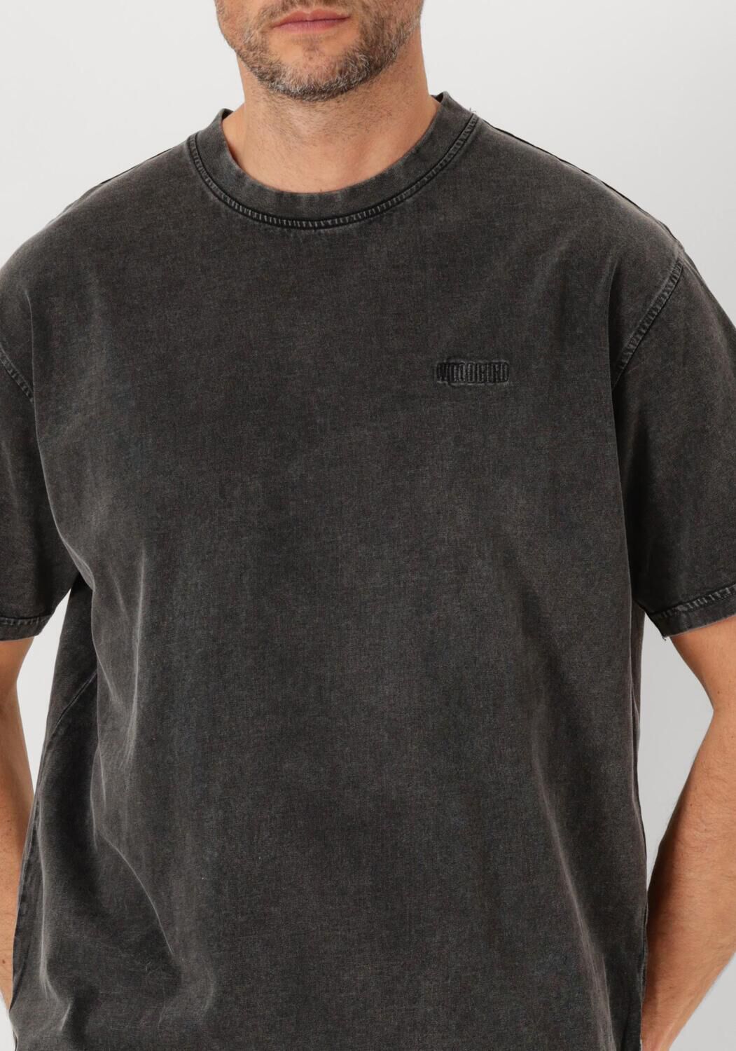 WOODBIRD Heren Polo's & T-shirts Wbbaine Washed Tee Donkergrijs