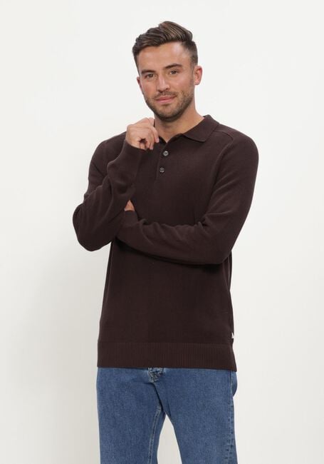 Bruine JC RAGS Trui POLO LONG SLEEVE EWALD - large