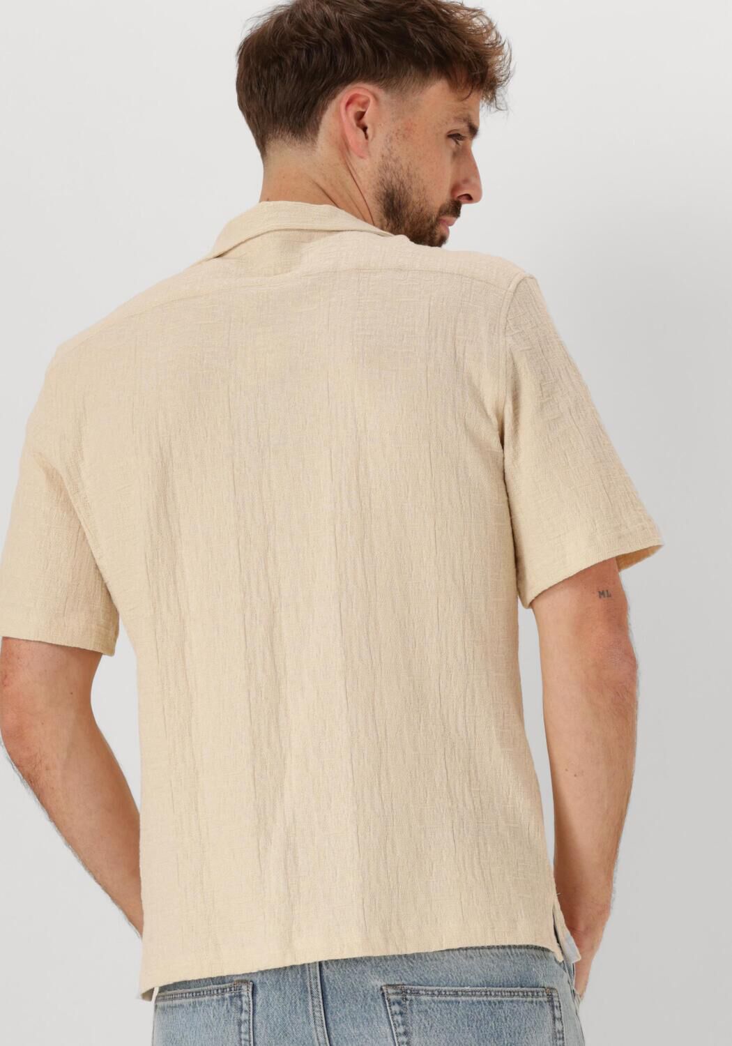 BUTCHER OF BLUE Heren Overhemden Ripley Structure Shirt Beige